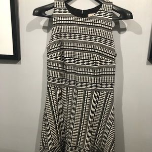 Loft sleeveless dress with A-line flare, size 8